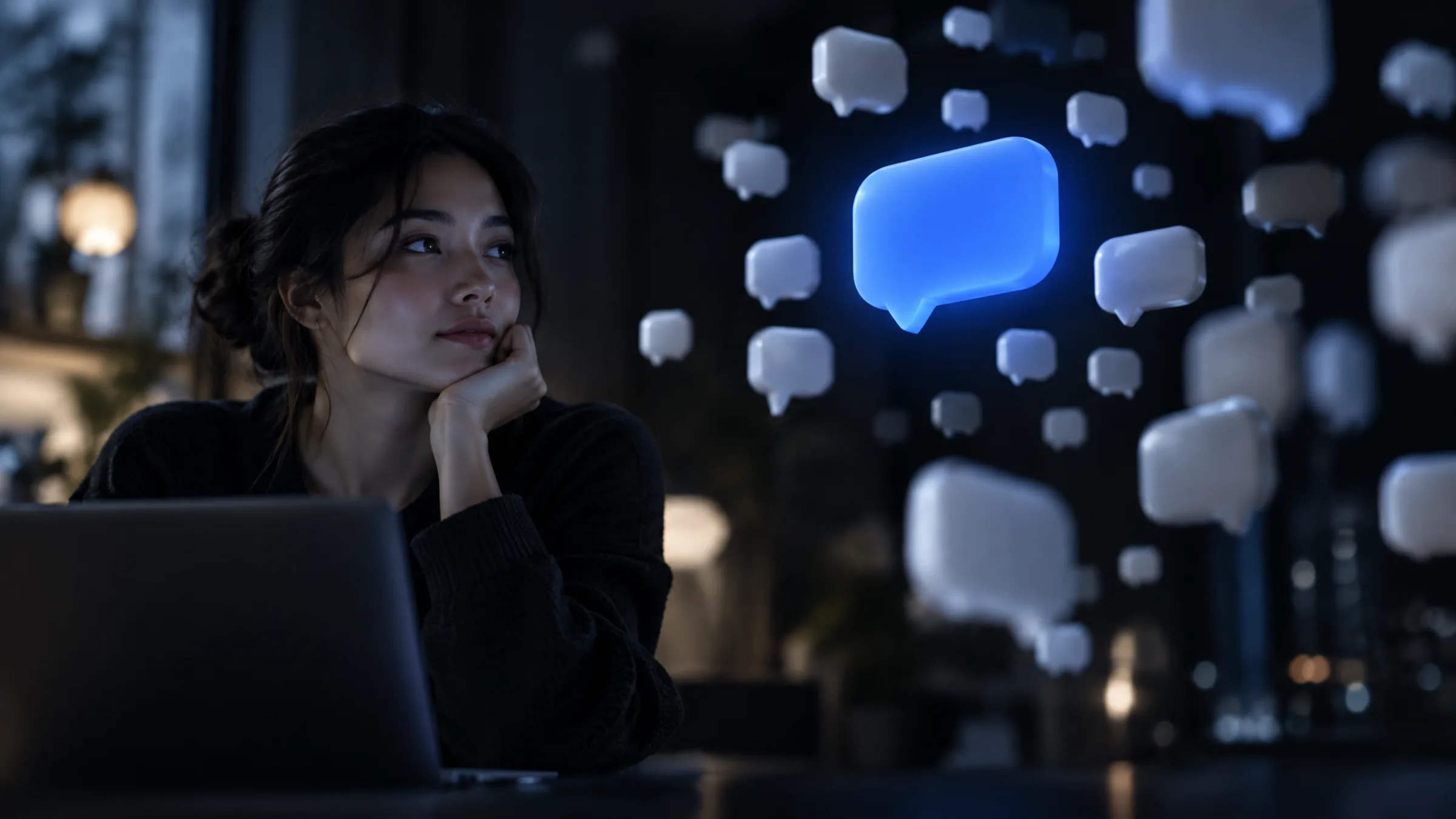 Abstract speech bubbles forming a crowd