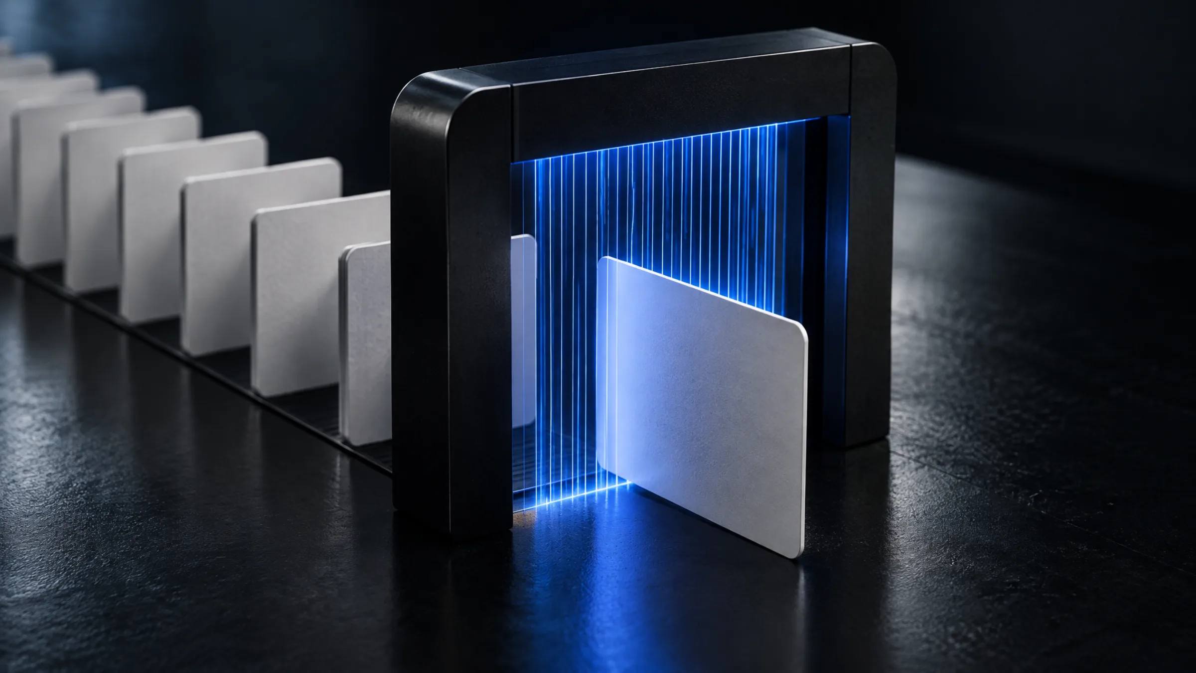 A glowing gate that only lets approved items through